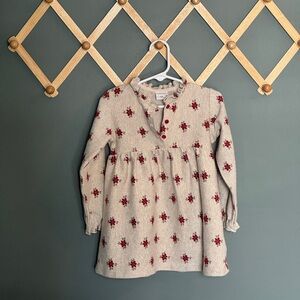 Zara Beige and Red Holiday Ruffle Dress- BNWOT